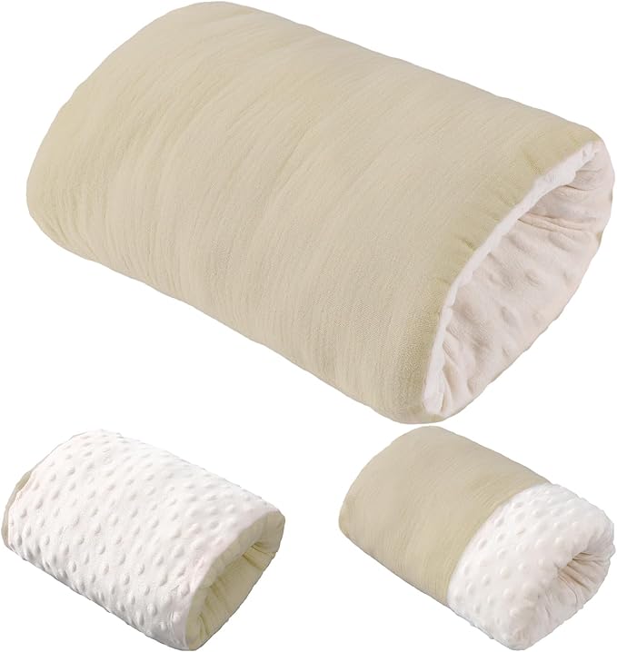 Baby Feeding Arm Pillow Breastfeeding Bottle Nursing Cozy Cradle Pillow for Newborn Soft Double Sided Muslin Cotton Head Support Comfortable Feeding for Mom(Olive Green,Simple)