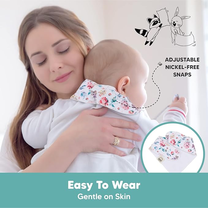 10-Pack Organic Baby Bandana Bibs for Girls - Super Absorbent Triangle Baby Bibs for Drooling and Teething Infant, 100% Cotton Extra Soft for Newborn, Infant 0-36 Months (Tea Party)