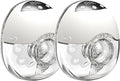 LAMSUET Electric Hands-Free Breast Pump, Strong Suction Wearable Breast Pump with 4 Modes & 12 Levels (White, 2 Pack)