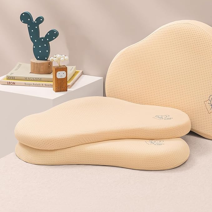 Reidio 1pc Toddler Silicone Pillow Breathable Toddler Pillow with Removable Cotton Pillowcase Kids Pillows for Sleeping Machine Washable (Blue, H1)