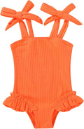 Happy Town Toddler Swimsuit Girl Solid Color Stripe One-Piece Baby Bathing Suits