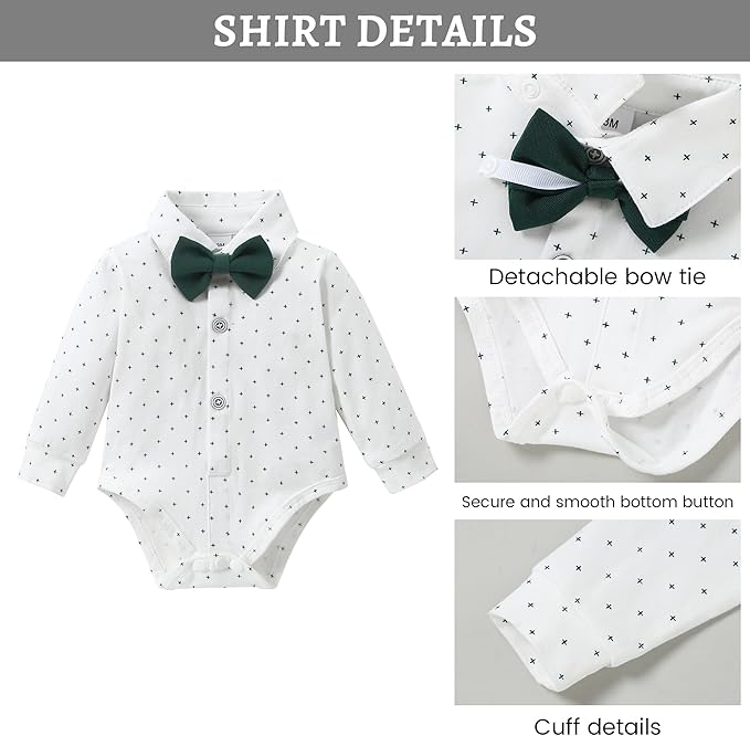 SANMIO Baby Boy Clothes Suits Infant Gentleman Outfit Collared Dress Shirt+Vest+Tie+Corsage+Pants 5Pcs Baby Suit Sets