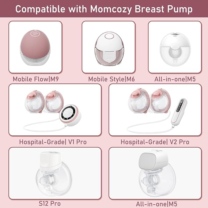 4pcs Flange Inserts 17mm Compatible with Momcozy M9/M6/M5/V1 Pro/V2 Pro/S12 Pro/S9 Pro Wearable Breast Pump, for Momcozy Breast Pump Replacement Parts, Reduce 24mm Nipple Tunnel Down to 17mm