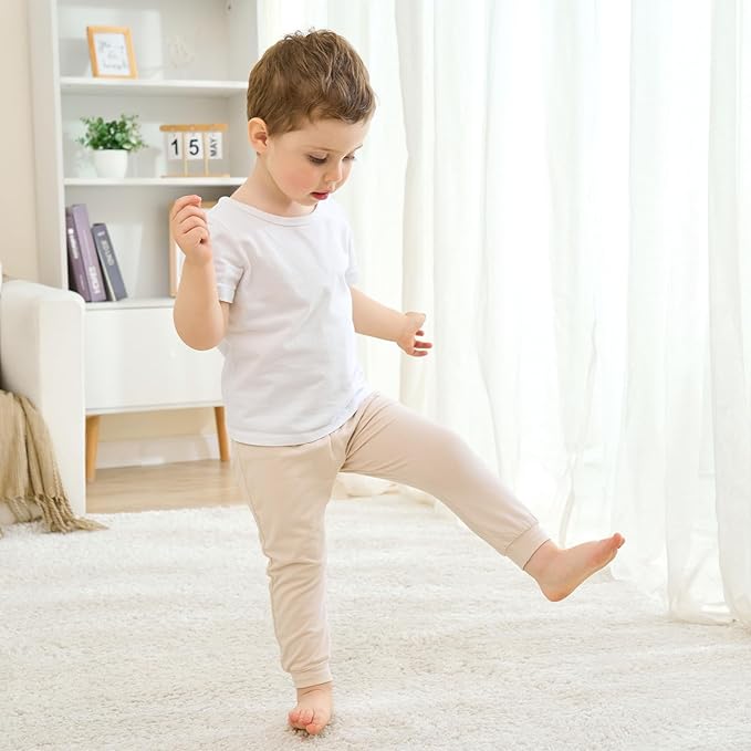 Baby Toddler Joggers Soft Pants for Boys and Girls, 0–24 Months, 2T–4T (3-Pack)