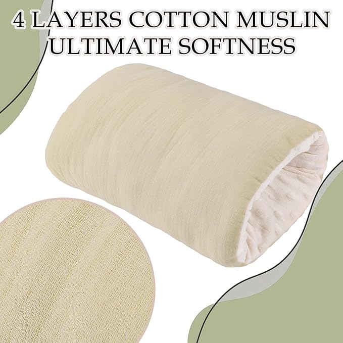 Baby Feeding Arm Pillow Breastfeeding Bottle Nursing Cozy Cradle Pillow for Newborn Soft Double Sided Muslin Cotton Head Support Comfortable Feeding for Mom(Olive Green,Simple)