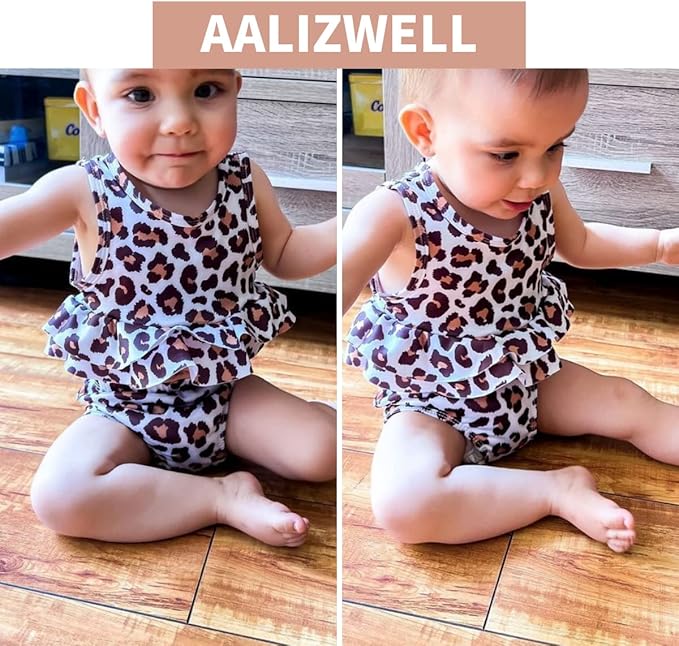 Aalizzwell Toddler Baby Girl Bathing Suit Two Piece Swimsuit Bikini Beach Wear