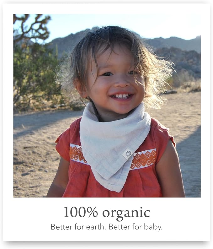 Kishu Baby Indi Organic Baby Bandana Bibs – Fairtrade 4-Way Reversible Drool Bibs for Boys & Girls – Unisex (Set of 5)