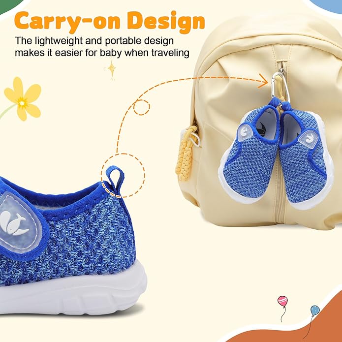 FEETCITY Baby Shoes Boys Girls First Walking Shoes Infant Sneakers Lightweight Slip On Shoe