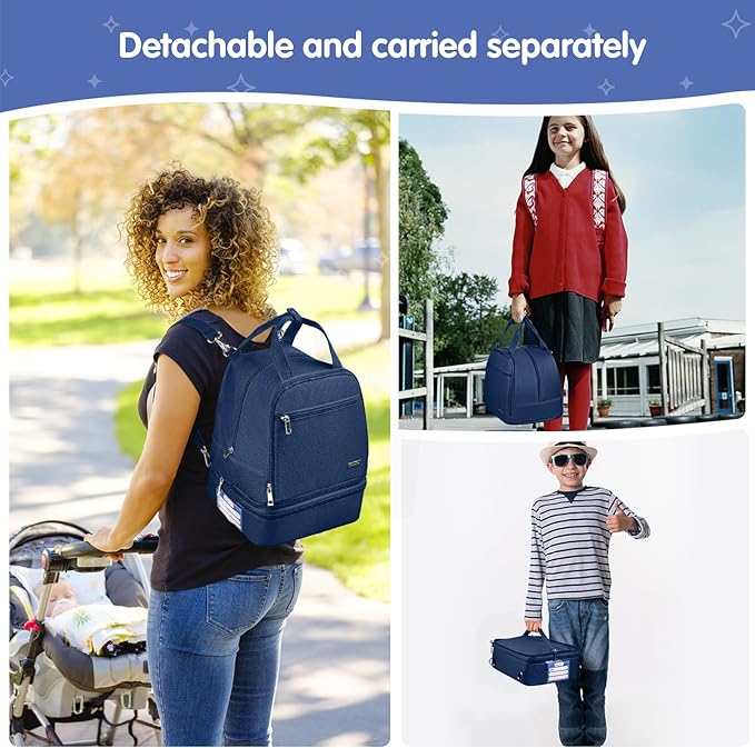 Derbiedersinn Breast Pump Backpack for Working Moms – Spectra Compatible Pump Bag, Waterproof & Spacious with Pockets for Breast Pump, Bottles, and Nursing Essentials – Ideal for Spectra S1/S2, Blue