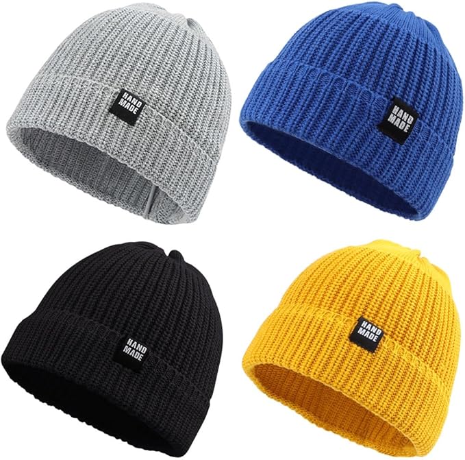 JANGANNSA Simple Knitted Baby Beanie Hip-Hop Boys Winter Hat Toddler Kids Bonnet for Girls 0-5Y
