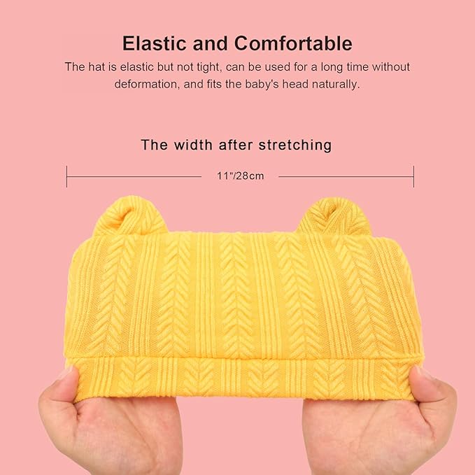 DRESHOW BQUBO 6 Pack Baby Hats for Boys Girls Unisex Baby Hat Soft Knit Cap Nursery Beanie for Newborn Infant Toddler Kid
