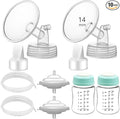 Pump Parts Compatible with Spectra S1/S2/9 Plus, Not Original Accessories, Full Set Replacements Include 14mm Flanges, Duckbill Valves, Backflow Protectors, Tubings and Bottles