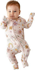Posh Peanut Convertible Baby Sleepers - Girls Footless Baby Pajamas with 2 Way Zipper for Easy Diaper Changes