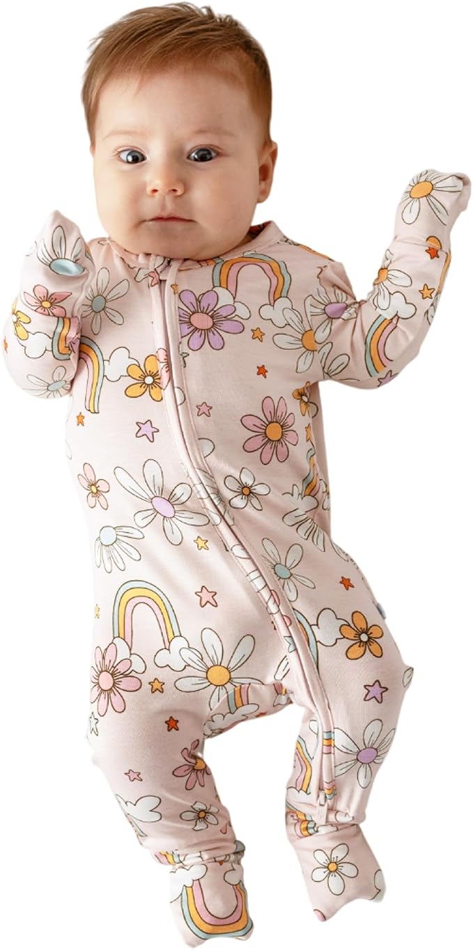Posh Peanut Convertible Baby Sleepers - Girls Footless Baby Pajamas with 2 Way Zipper for Easy Diaper Changes