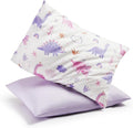 TILLYOU Toddler Pillowcases 13 x 18 Travel Pillow Case 2 Pack, Kids Pillowcases Machine Washable with Envelope Closure, Dinosaur