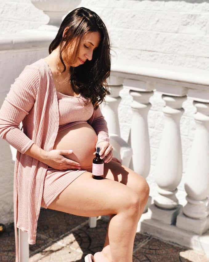 Irene Organics Organic Belly Oil for Pregnancy Stretch Mark Prevention and Treatment Award Winning Anti Stretch Mark Tummy Oil For Pregnancy and Postpartum - Hydrating Bump Serum