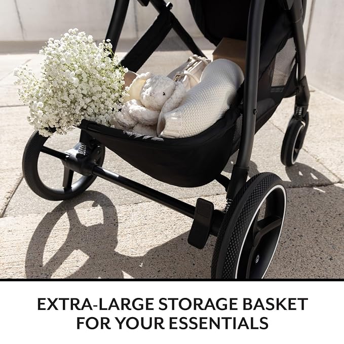 Evenflo Shyft Intuiti+ Travel System Featuring Revolve180 LiteMax™ NXT Rotating Rear-Facing Lightweight Preemie and Infant Car Seat with SensorySoothe 3-30 lbs. (Dubhan Black)