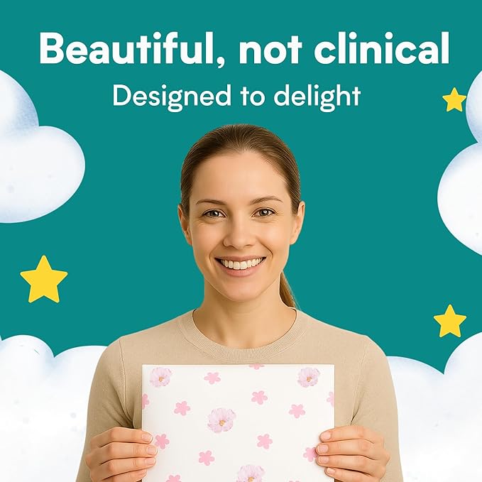 Eli with Love Disposable Baby Changing Pads - Soft, Waterproof & Leakproof Liners Absorbent Underpads - Large Travel Size Diaper Changing Mat for Home, Car, Diaper Bag - (60 Pack, Floral)