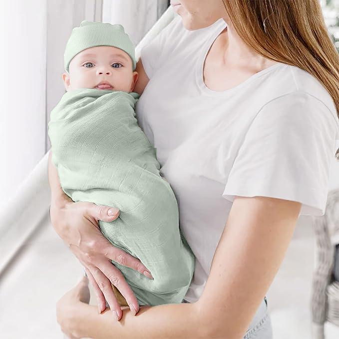 DRESHOW BQUBO 6 Pack Baby Newborn Hats Set for Unisex Infant Newborn Toddler Soft Beanie Hat for Boys Girls 0-24 Months