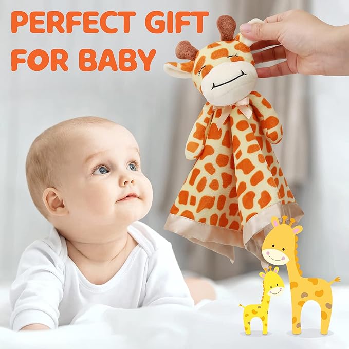 Pro Goleem Giraffe Loveys for Babies Soft Security Blanket Snuggle Toy Stuffed Animal Blanket Unisex Baby Lovie Baby Gifts for Infant and Toddler 16 Inch