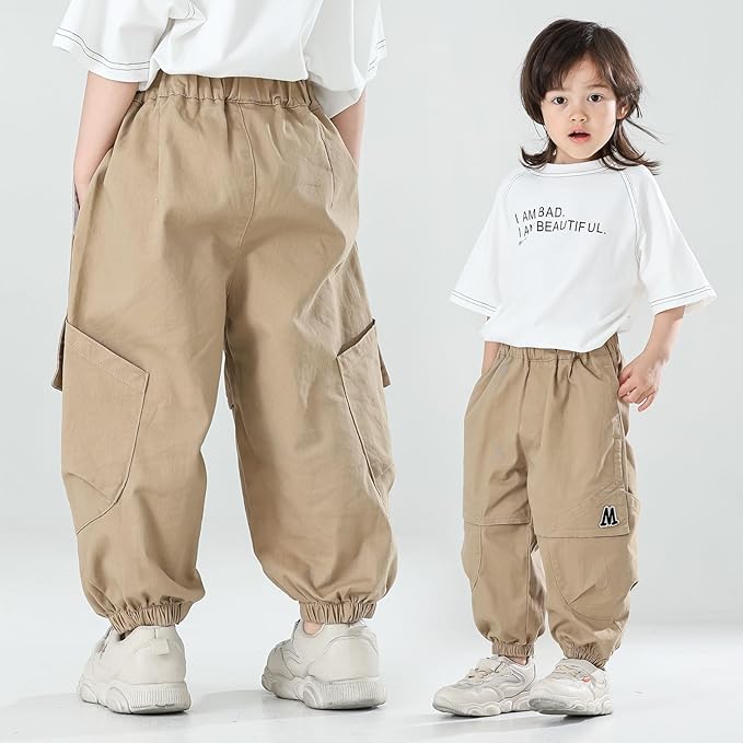 MINI PANDA Toddler Pants Boys& Girls, Relaxed Stretch Twill Toddler Casual Pants