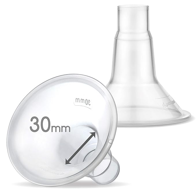 Maymom MyFit 30mm Two-Piece Design Large Breastshields, Compatible with Medela Breast Pump; Ideal for HandsFree Bra; Not Original PersonalFit Flex Breast Shield,Not Original Freestyle Pump Parts, 2pcs