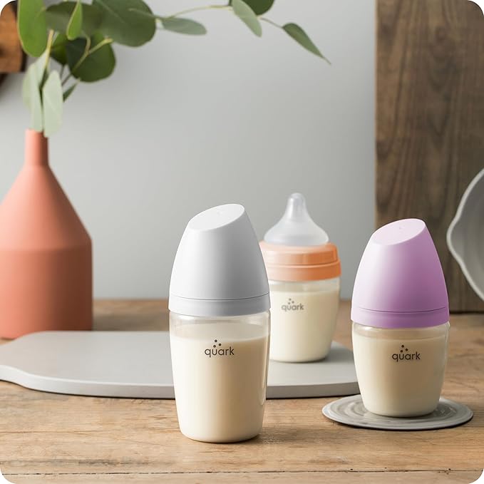 BuubiBottle Hybrid Bottle Feeding Bundle by Quark - Baby Bottle Set with Baby Bottles for Breastfed Babies from Newborn to Toddler - With RealFeel Anti Colic Nipples, Sippy Cup Conversion Kit - Orange