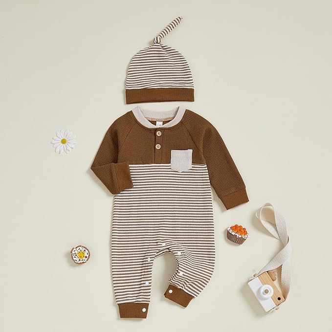 Kuriozud Newborn Infant Unisex Baby Boy Girl Clothes Button Romper Jumpsuit Basic One Piece Outfits