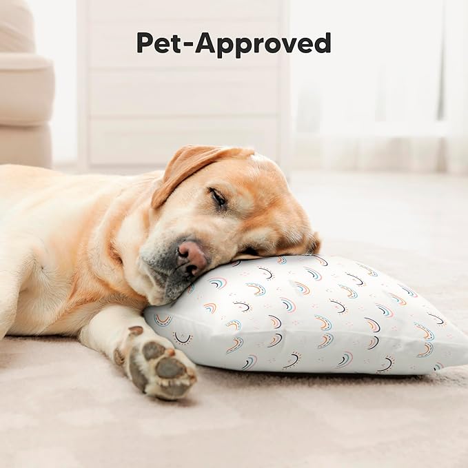 KeaBabies Toddler Pillow with Pillowcase, Jumbo 14X20 - Soft Organic Cotton Toddler Pillows for Sleeping - Machine Washable - Perfect for Travel, Toddler Bed Set (Flutter)