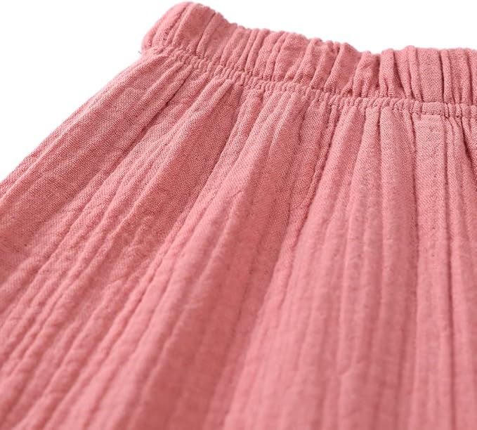 MYGBCPJS Baby Boys Girls Cotton Linen Trousers Kids Casual Ankle Pants Loose Long Bloomers