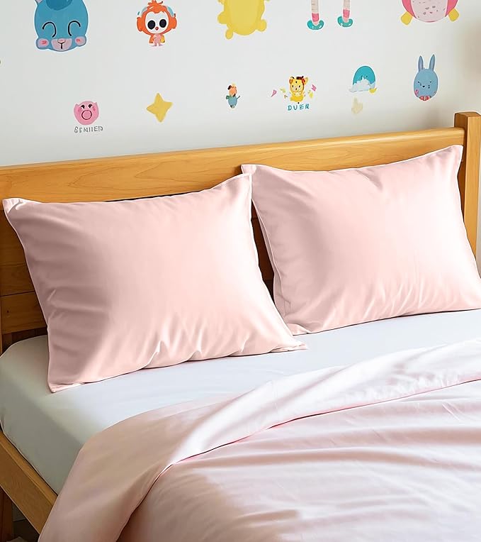 Deep Dream Toddler Pillowcases for 13x18 Pillow 2 Pack, 100% Cotton Travel Pillow Case Cover, 600 Thread Count Cotton Pillow Covers, Soft & Breathable Small Pillow Cases Envelope Closure, Pink