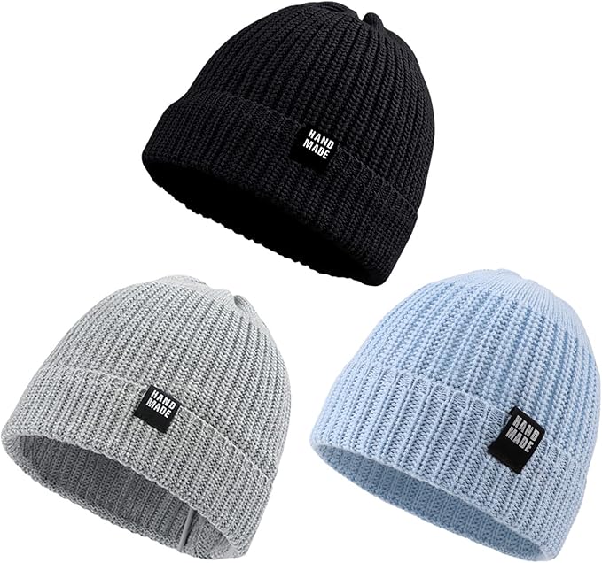 JANGANNSA Simple Knitted Baby Beanie Hip-Hop Boys Winter Hat Toddler Kids Bonnet for Girls 0-5Y