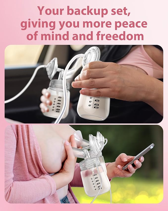 Breast Pump Parts Compatible with Spectra S1/S2/9 Plus, Not Original Accessories, Full Set Replacements Include 30mm Flanges, Valves, Backflow Protectors (Duckbills Included), Tubings and Bottles