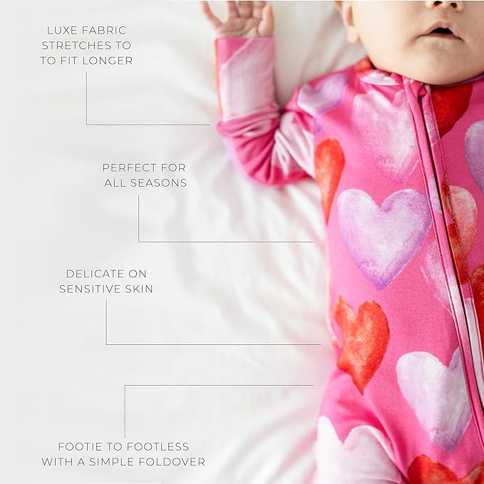 Posh Peanut Convertible Baby Sleepers - Girls Footless Baby Pajamas with 2 Way Zipper for Easy Diaper Changes