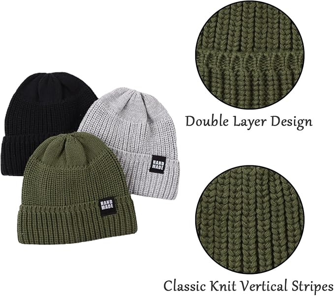 JANGANNSA Simple Knitted Baby Beanie Hip-Hop Boys Winter Hat Toddler Kids Bonnet for Girls 0-5Y