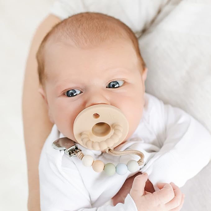 Ryan & Rose Cutie PAT Pacifier Teether (Stage 2, Tan)