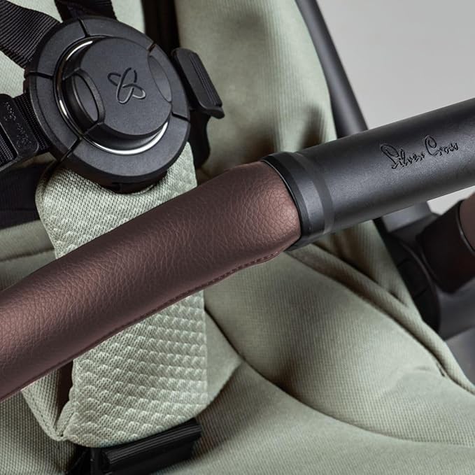 Silver Cross Jet 5 - Full Size TSA Approved Infant & Toddler Travel Stroller - Lightweight, Compact & Easy to Fold, with All-Terrain Wheels and One Hand Full Flat Recline (Sage Green)