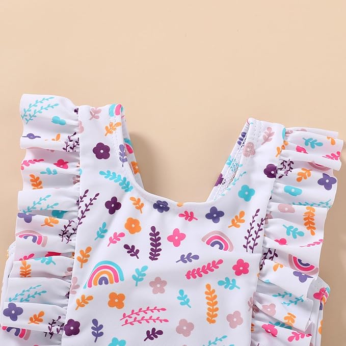 Happy Town One-Piece Infant Toddler Baby Girl Summer Swimsuit Watermelon Leopard Ruffle Swimwear Bikini Bathing Suit