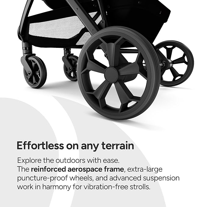 Mompush Wiz Pro 4-in-1 Baby Stroller with Newborn Mode, Full-Size All-Terrain Premium Stroller from Newborn to Toddler, Snack Tray Included for Easy Feeding & Outing, Lay-Flat in Seconds