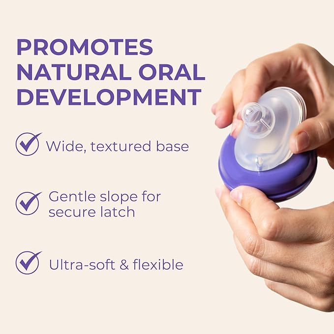 Lansinoh NaturalWave Baby Bottle Nipples, Fast Flow, Size F, 6+ Months, 4 Count – 100% Soft, Durable Silicone, Made Without BPA BPS, Anti-Colic, Supports The Baby’s Developing Mouth and Teeth