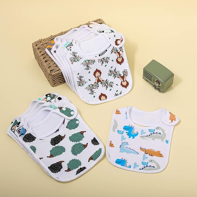 Baby Bibs Soft and Absorbent Organic Cotton Bandana Drool Bibs Set for Boys Girls Newborn 0-36 Months