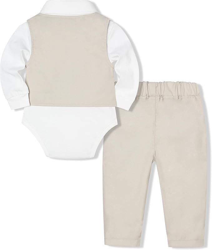 Baby Boy Clothes Suits Infant Gentleman Wedding Outfit Formal Dress Shirt Vest Bowtie Pants 4Pcs Baby Suit Sets