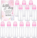 TrelaCo Cool Baby Shower Games Sets 12 Pcs Feeding Bottles with 1 Bottle Chug Sign for Gender Reveal Baby Shower Party Favors Decoration Games(Elephant,Pink)
