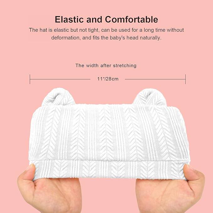 DRESHOW BQUBO 6 Pack Baby Hats for Boys Girls Unisex Baby Hat Soft Knit Cap Nursery Beanie for Newborn Infant Toddler Kid