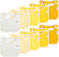 EllieHouse Baby Bibs for Girls Boys 10Pack Muslin Drool Teeth Drooling Teething Bibs Muslin Cotton for Infant Toddler