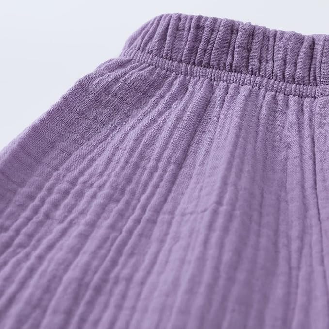 MYGBCPJS Baby Boys Girls Cotton Linen Trousers Kids Casual Ankle Pants Loose Long Bloomers