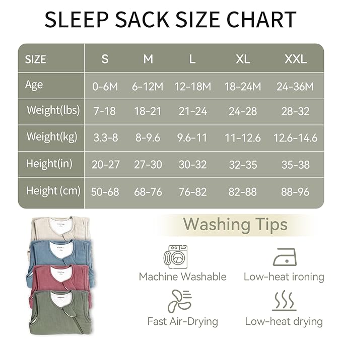 Rayon Made from Bamboo Toddler Sleep Sack with Feet 1.0 Tog Breathable Sleep Sack 6-12 Months Ultra Soft Baby Wearable Blanket with Legs Unisex Sleeping Bag with 2-Way Zipper