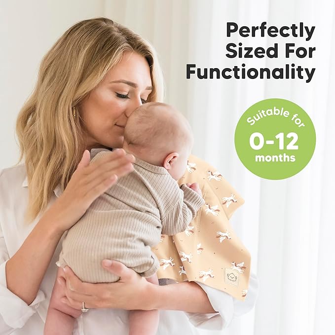 Organic Burp Cloths Baby Boy, Girl - 6-Pack Large Cotton Burping Cloths for Babies, Spit Up Rags, Super Absorbent, Ultra Soft Newborn Rag, Gender Neutral, Machine Washable, Durable (Lunaris)