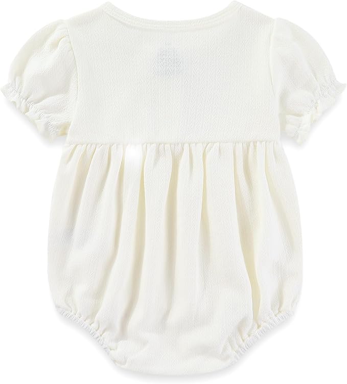 Newborn Baby Girl Clothes Cotton Bubble Romper Floral Short Sleeve Bodysuit 3 Pack