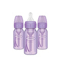 Dr. Brown’s Natural Flow® Anti-Colic Options+™ Narrow Baby Bottle, Lavender, 4oz/120mL, with Level 1 Slow Flow Nipple, 3-Pack